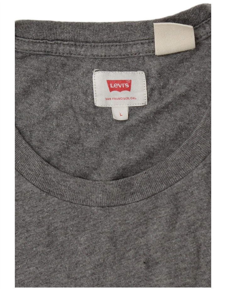 Levi's T-Shirt Top Homme Gris Moucheté Large