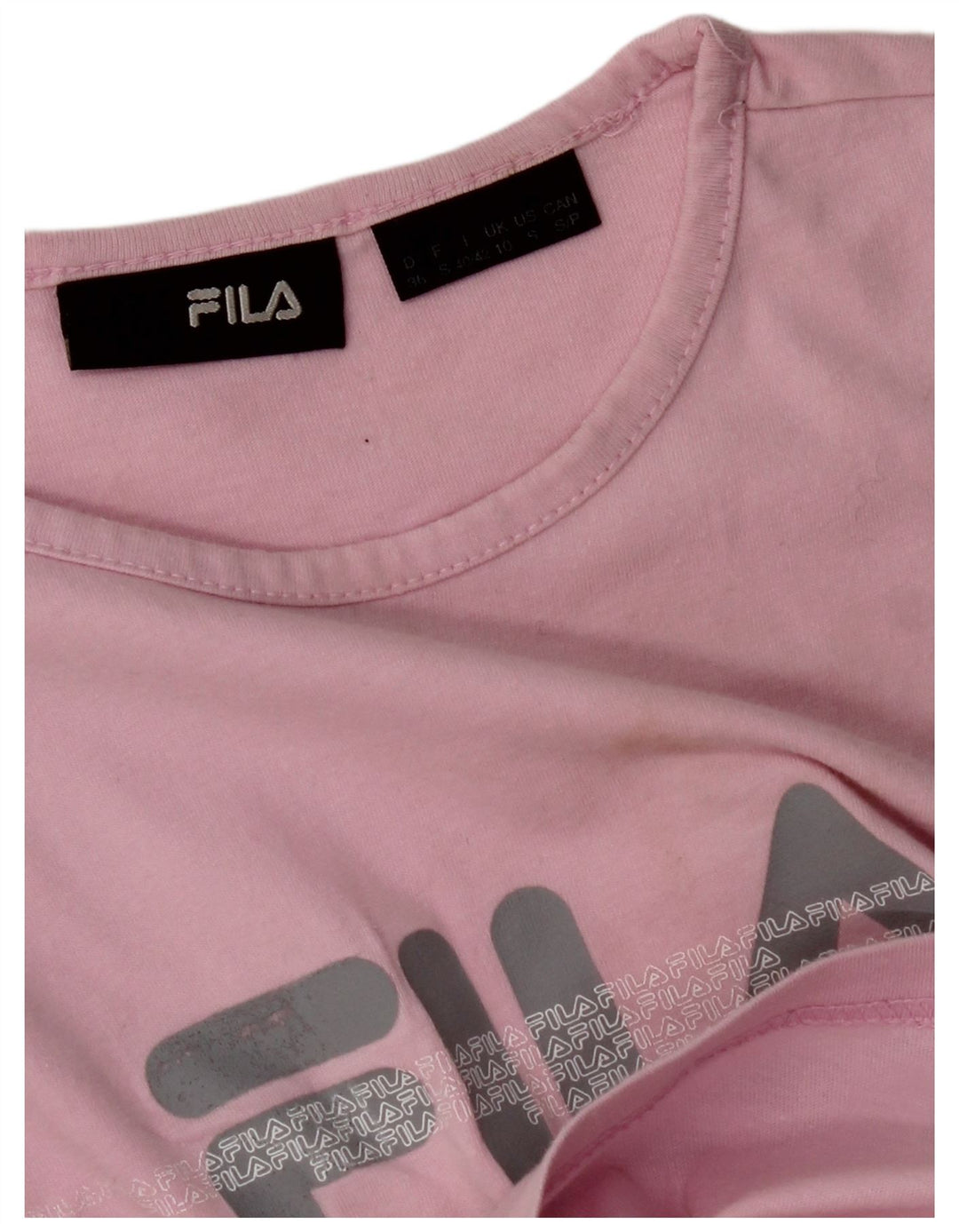 FILA T-shirt court graphique pour femme UK 10 Small Rose