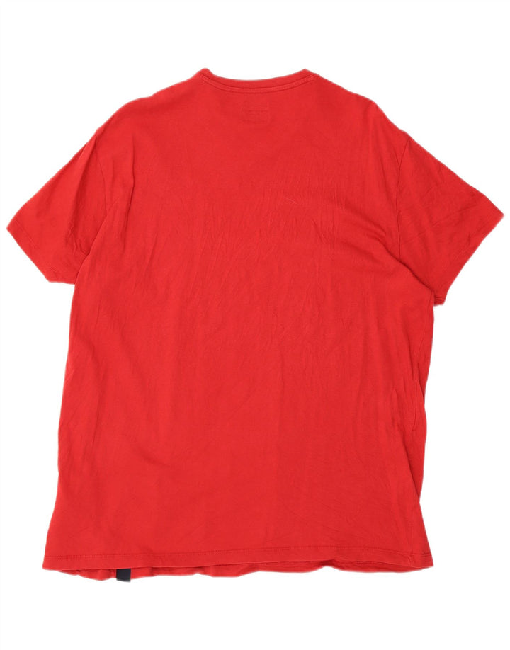 ARMANI JEANS T-Shirt Coupe Régulière Femme UK 22 3XL Rouge Coton