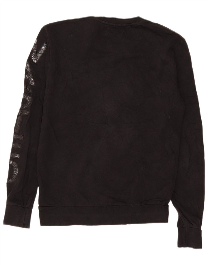 Zara Homme Graphic Sweatshirt Jumper Moyen Noir Polyester