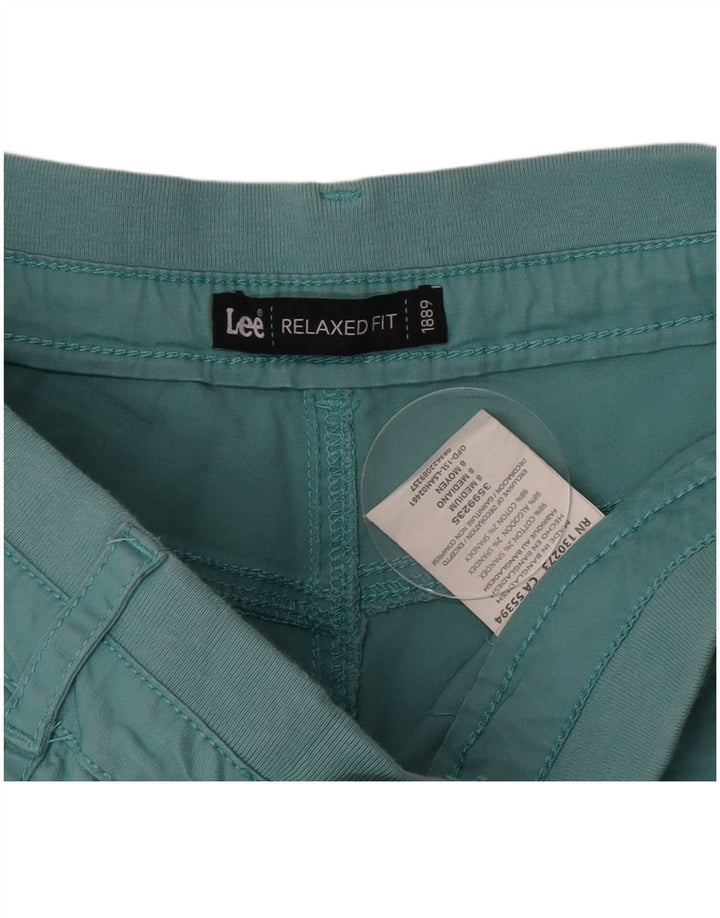 Lee Short cargo coupe décontractée pour femme US 8 Medium W30 en coton turquoise