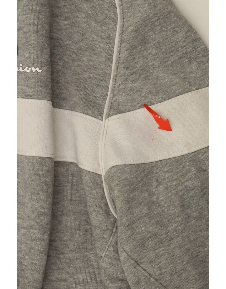 CHAMPION Pull à capuche zippé pour homme en coton color block gris moyen