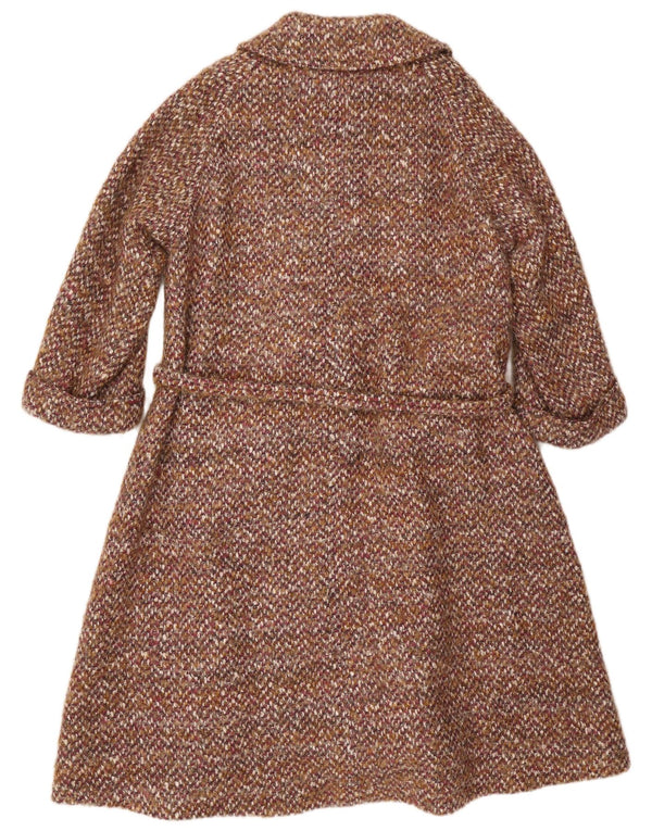 Jaeger Manteau surdimensionné pour femme UK 14 Grande laine mouchetée marron