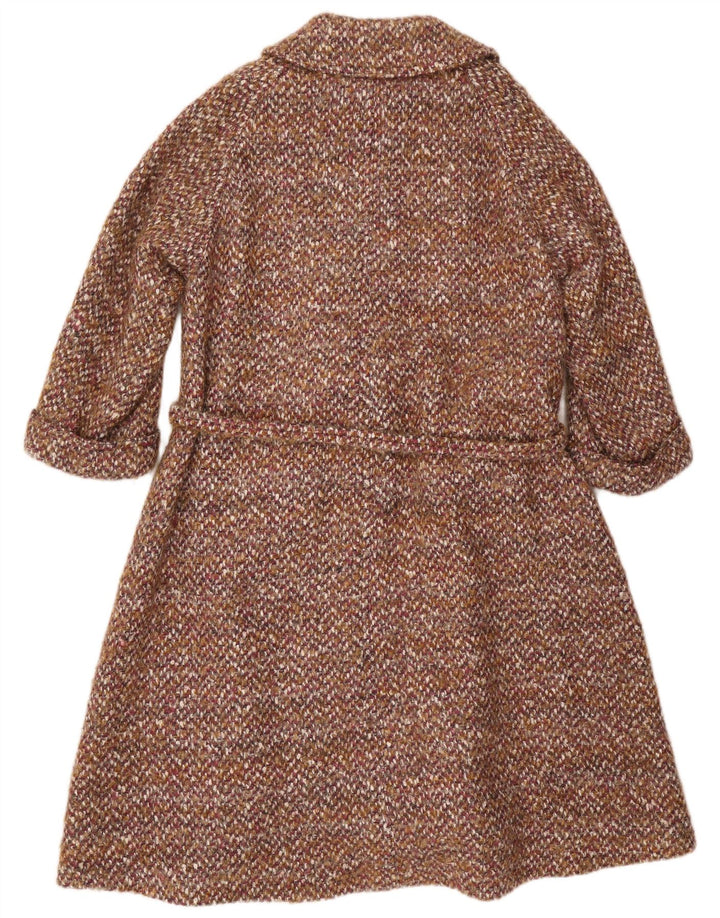 Jaeger Manteau surdimensionné pour femme UK 14 Grande laine mouchetée marron