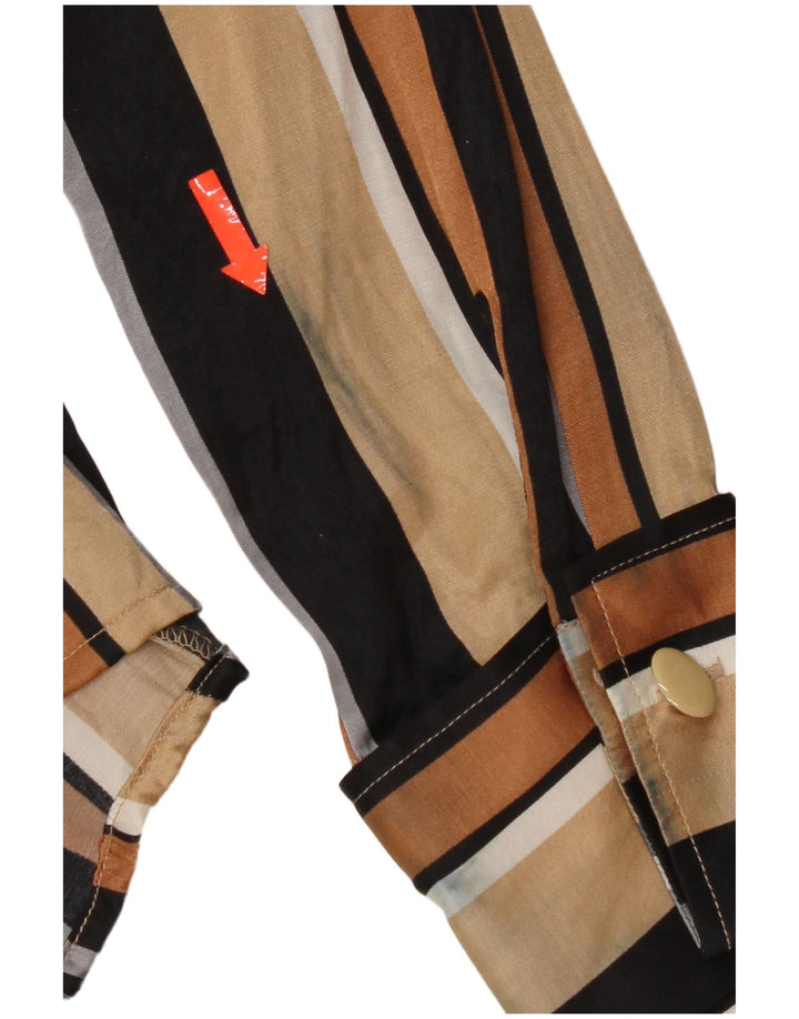 Naracamicie Chemisier Chemise Femme UK 12 Medium Multicolore Rayé Viscose