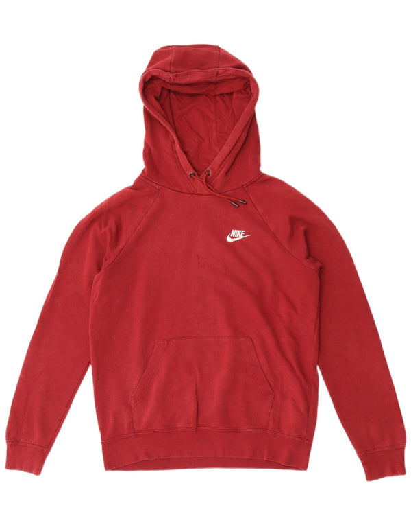 Nike Womens Oversized Hoodie Jumper UK 10 Small Red Cotton