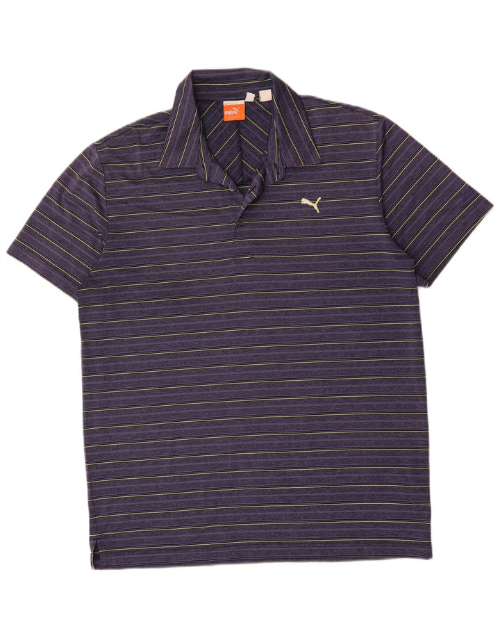 PUMA Polo Homme Large Violet Rayé