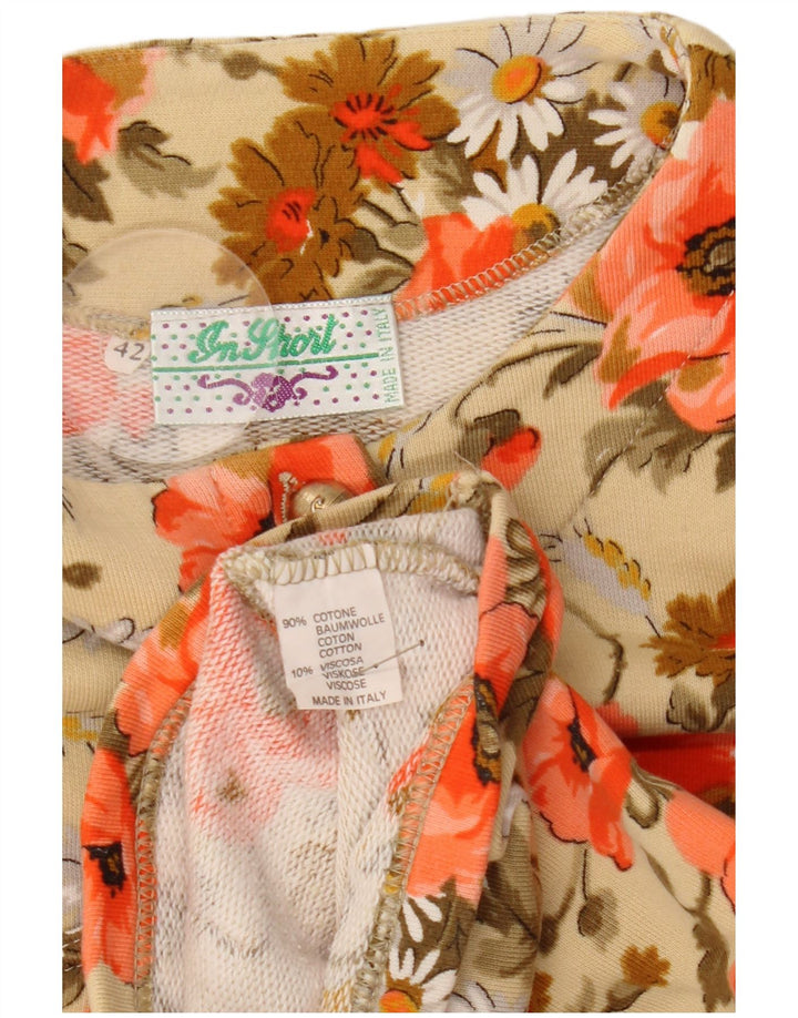 veste utilitaire femme vintage IT 42 Coton floral multicolore moyen