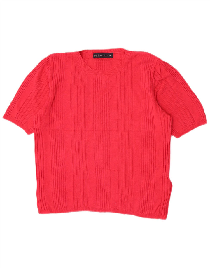 Marks & Spencer Pull court à col rond pour femme Rose moyen UK 14