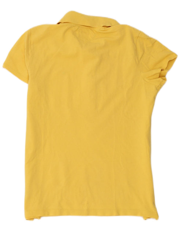 Tommy Hilfiger Polo Femme UK 14 Large Jaune Coton