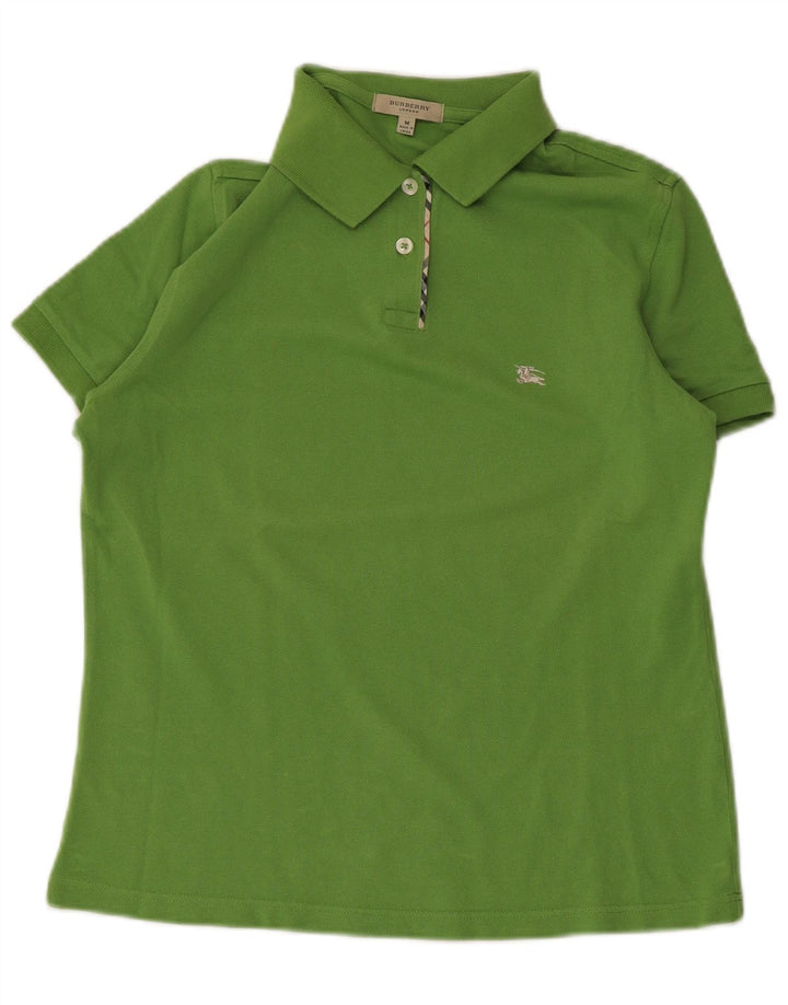 BURBERRY Polo Femme UK 12 Coton Vert Moyen