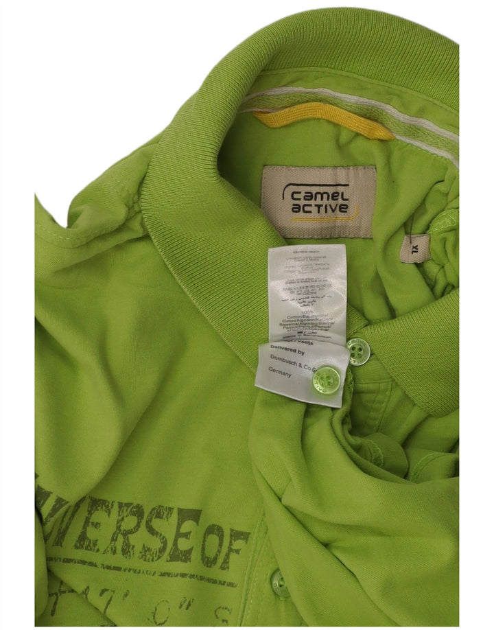 Camel Active Polo Graphique Homme XL Vert Coton