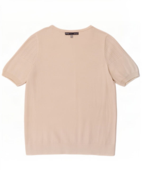 Crew Clothing T-Shirt Femme Top UK 12 Medium Blanc Viscose