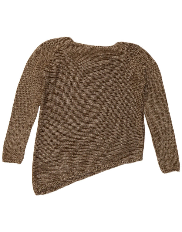 Zara Pull asymétrique à col bateau pour femme UK 14 Marron moyen