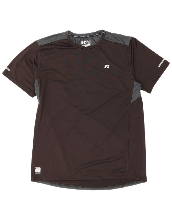 Russell Athletic T-shirt d'entraînement pour homme UK 42/44 Large Noir Polyester