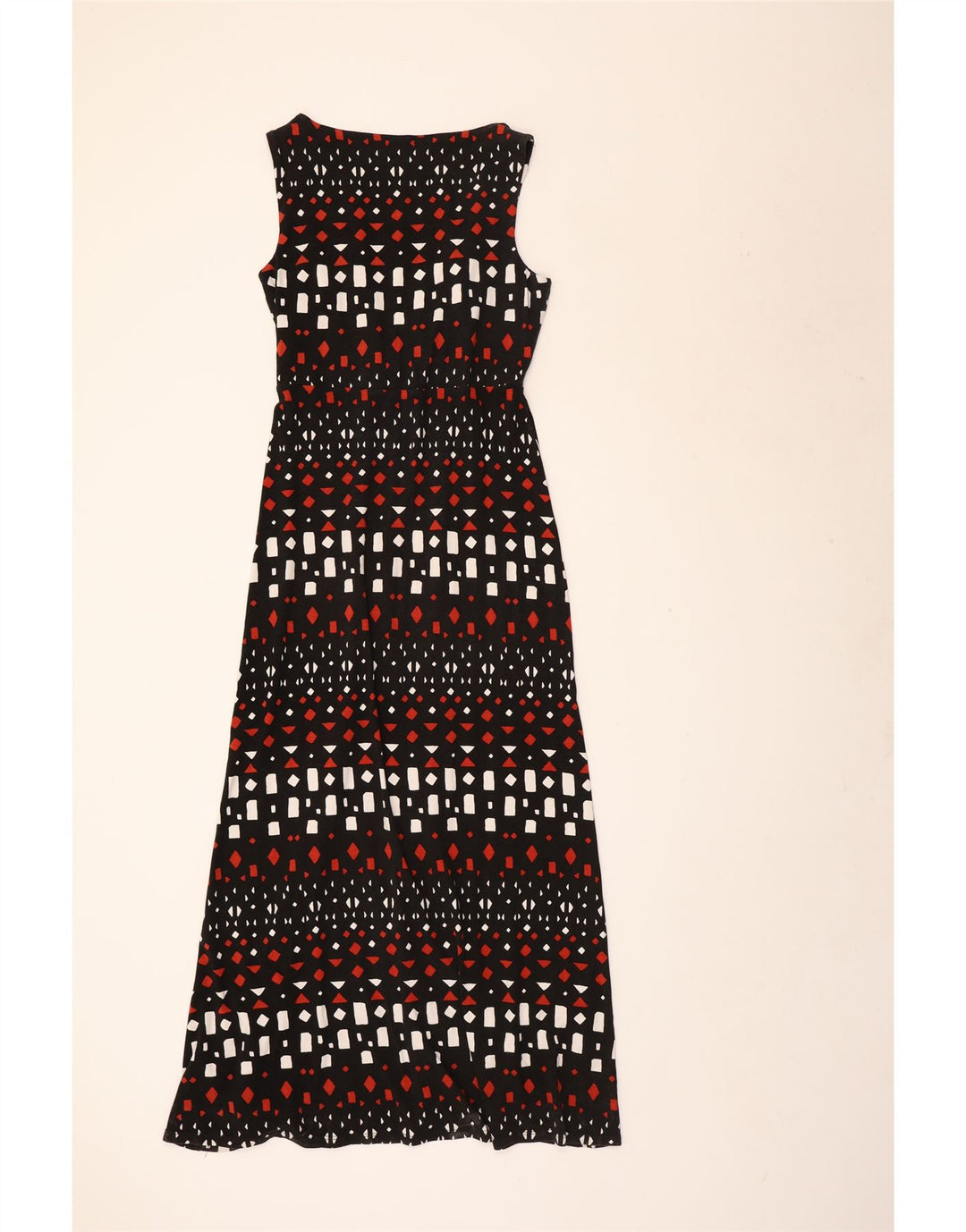 Jasper Conran Robe longue sans manches pour femme UK 12 Medium Noir Géométrique