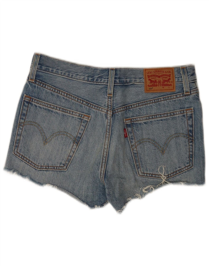Levi's Short en Jean 501 Distressed Femme W26 Petit Bleu Coton
