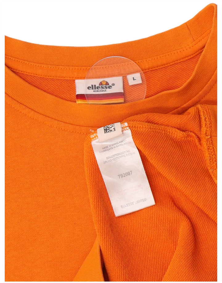 Ellesse Sweat-shirt graphique pour homme en coton orange Taille L