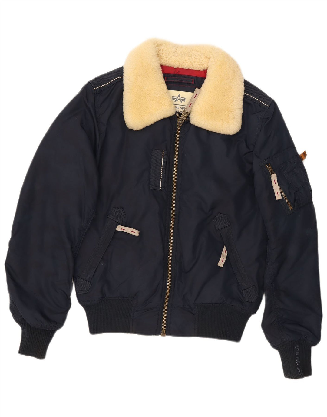 Alpha Industries Veste Bomber Homme UK 36 Petit Nylon Bleu Marine