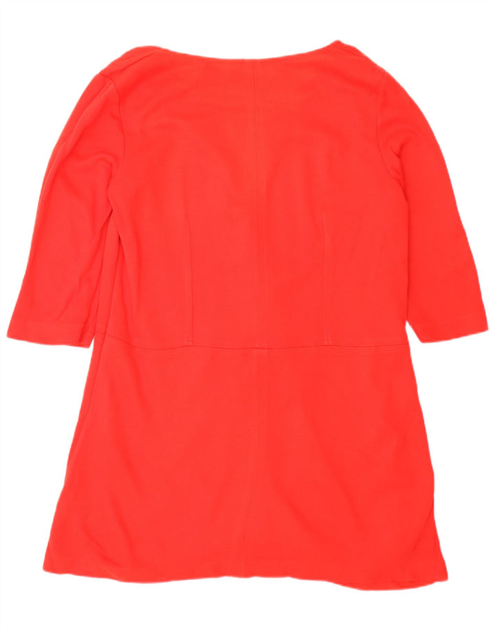 Zara Robe tunique à manches 3/4 pour femme UK 16 Large Rouge Polyester