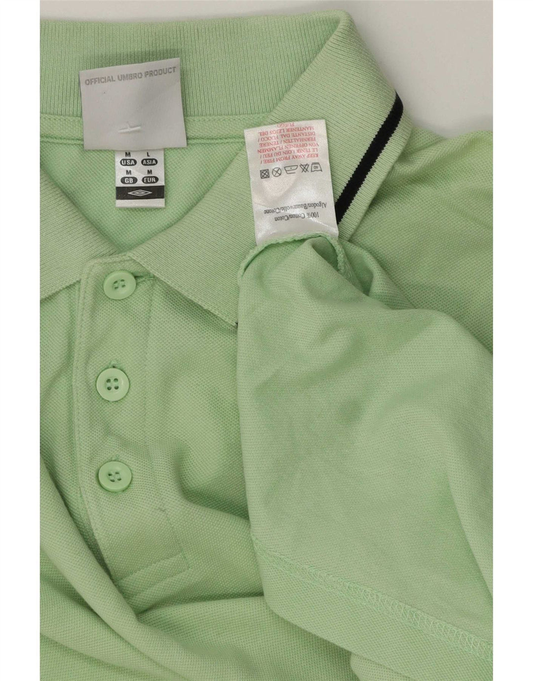 Umbro Polo Homme Vert Moyen Rayé Coton