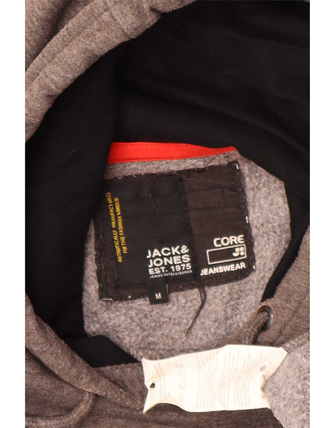 Jack & Jones Pull à Capuche Graphique Homme Gris Moyen Coton
