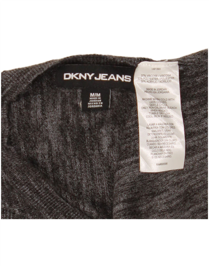 Dkny Pull à manches courtes et col rond pour femme UK 14 Gris moyen Viscose