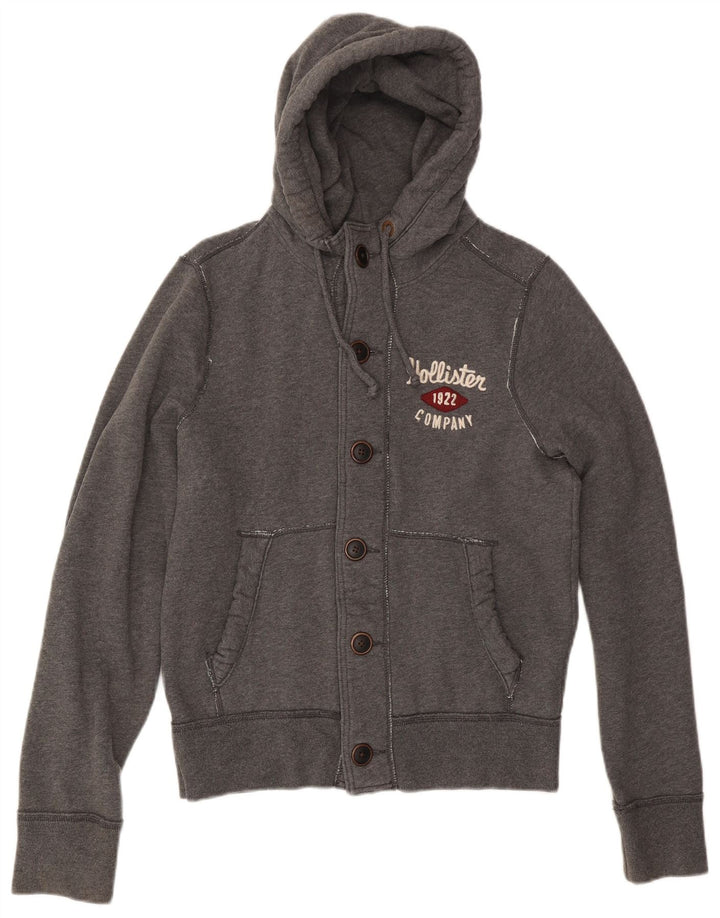 HOLLISTER Veste de Survêtement Graphique à Capuche Homme Gris Moyen Coton