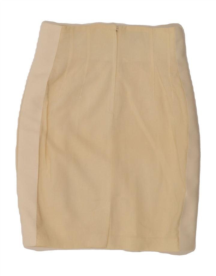 VINTAGE Womens Pencil Skirt IT 44 Medium W27  Yellow Wool Vintage Vintage and Second-Hand Vintage from Messina Hembry 