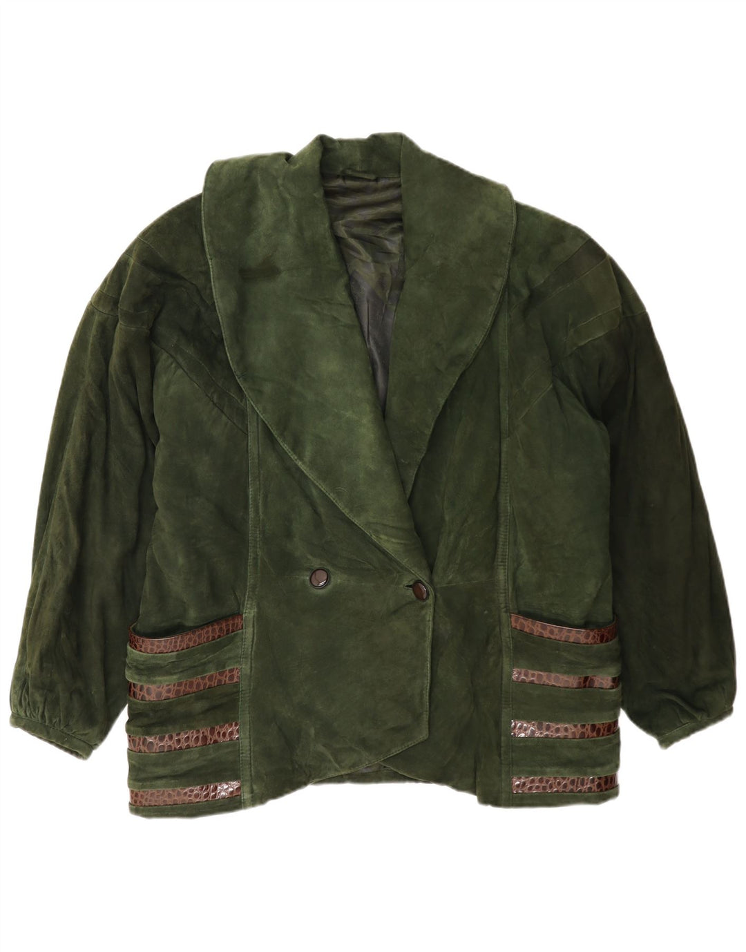 Pancaldi & B Veste en daim à double boutonnage pour femme IT 42 Kaki moyen