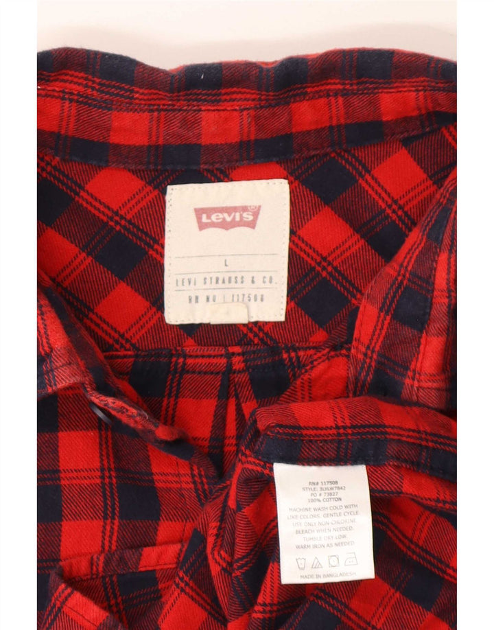 Levi's Chemise en flanelle pour homme Large en coton vichy rouge
