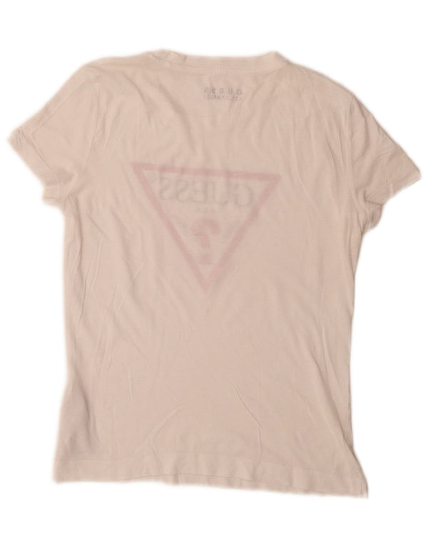 Guess T-shirt graphique pour femme UK 6 XS Blanc Coton