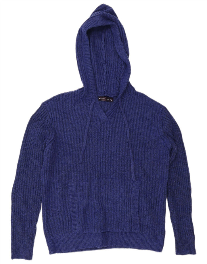 Marks & Spencer Pull à capuche pour femme UK 14 Bleu marine moyen