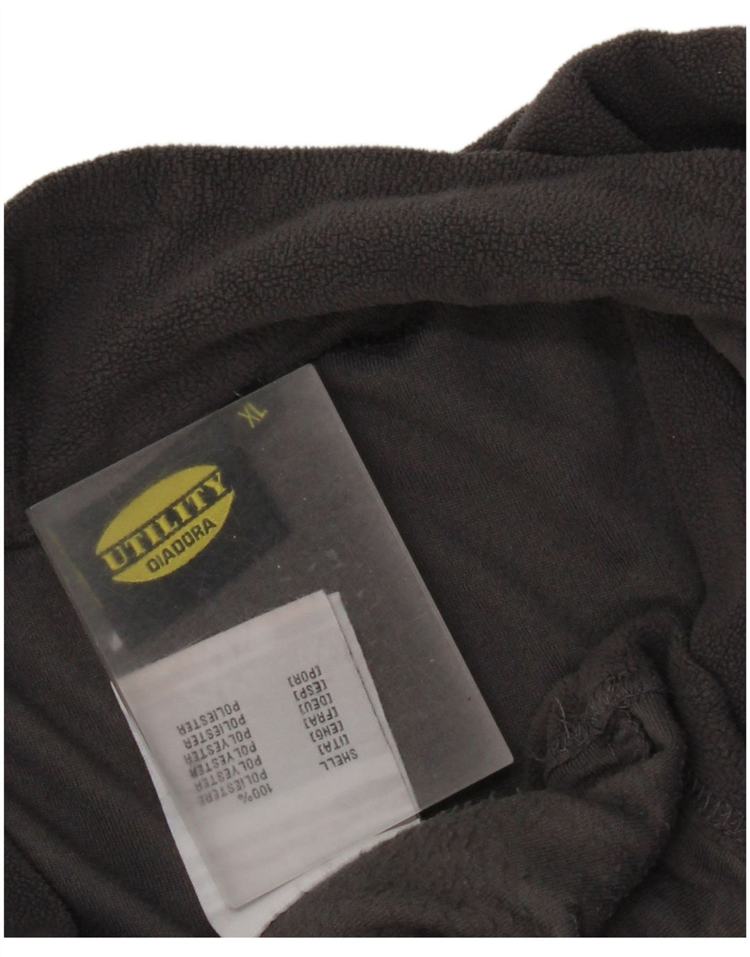 Diadora Pull Polaire Graphique Zip Neck Homme XL Gris Polyester