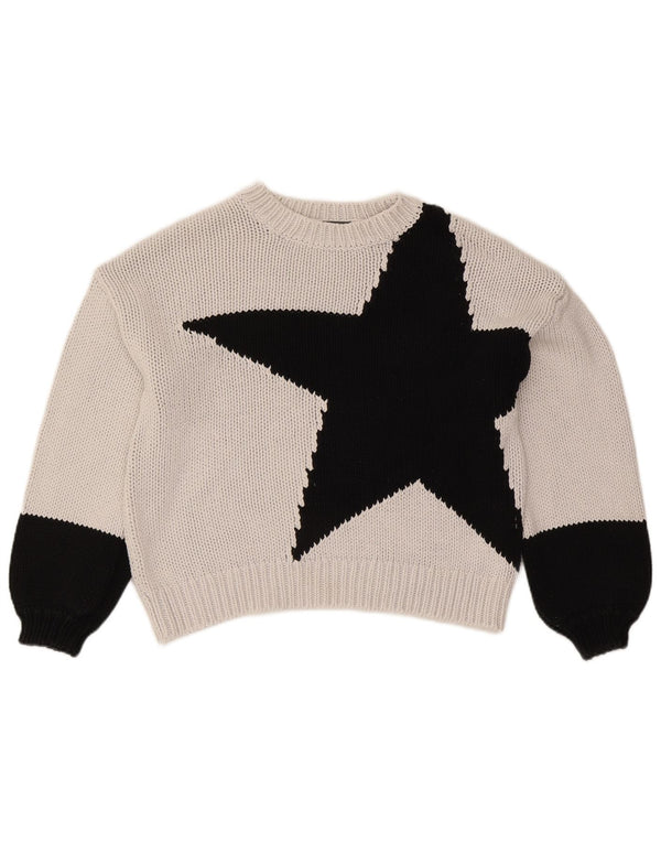 MINT VELVET Pull court à col bateau pour femme UK 14 Blanc moyen