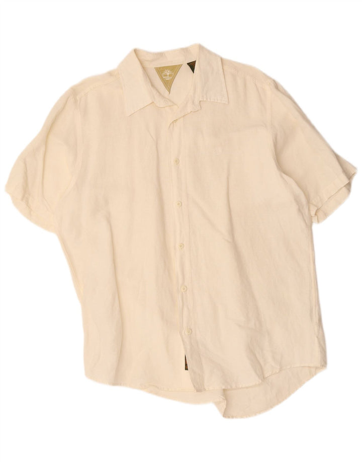 Timberland Chemise à manches courtes pour homme en lin blanc cassé