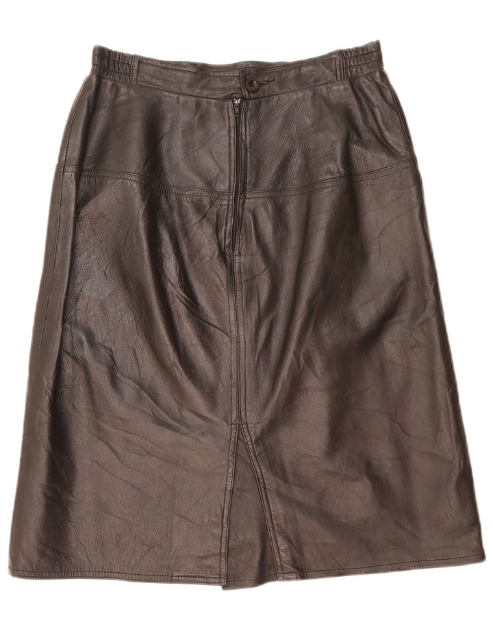 jupe en cuir femme vintage IT 42 Medium W27 Noir