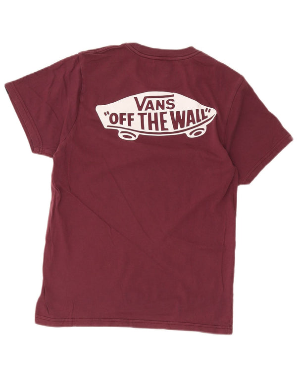 Vans T-shirt graphique coupe slim pour hommes, petit, en coton bordeaux