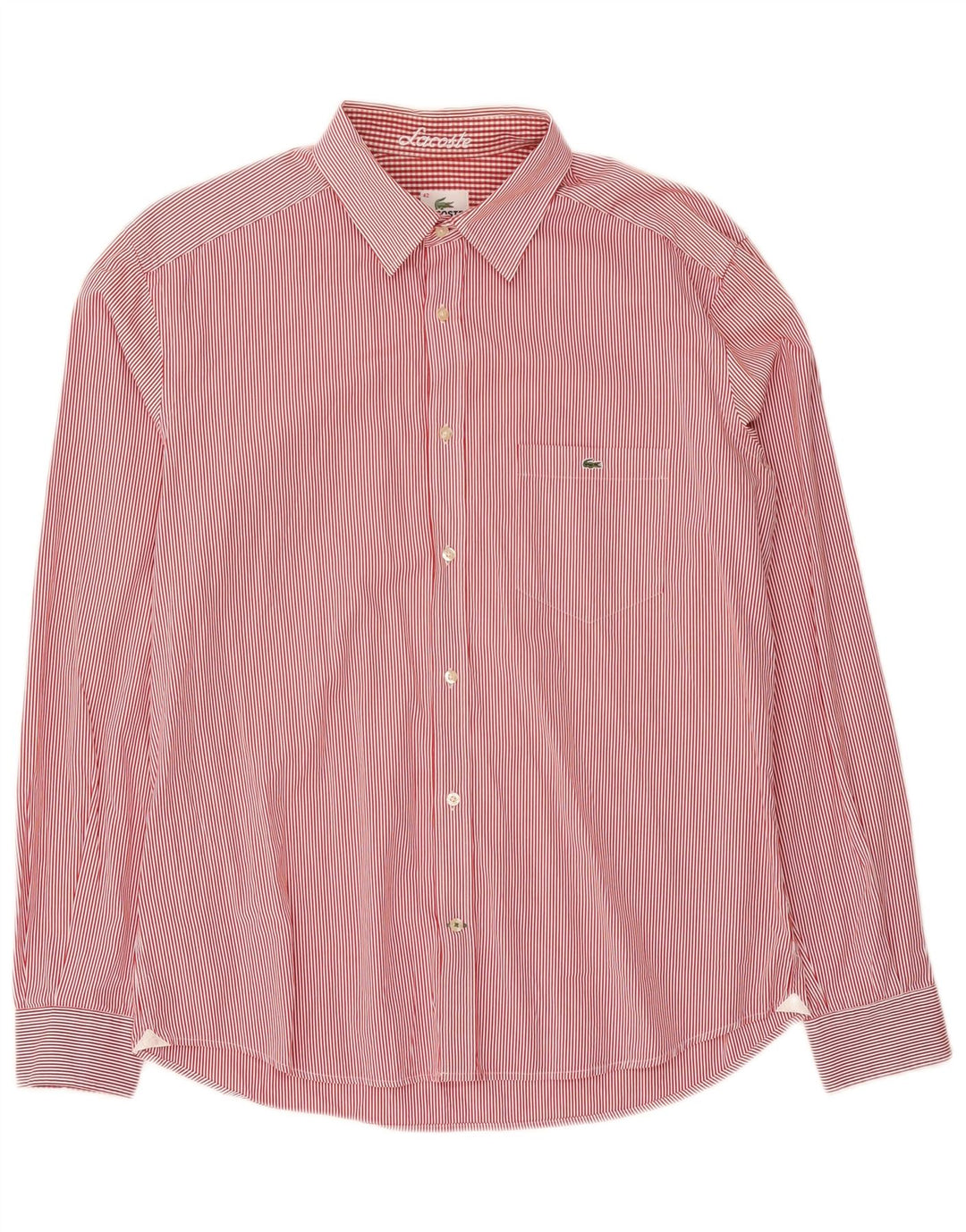 Lacoste Chemise Homme Taille 42 Grand Coton à Rayures Rouges