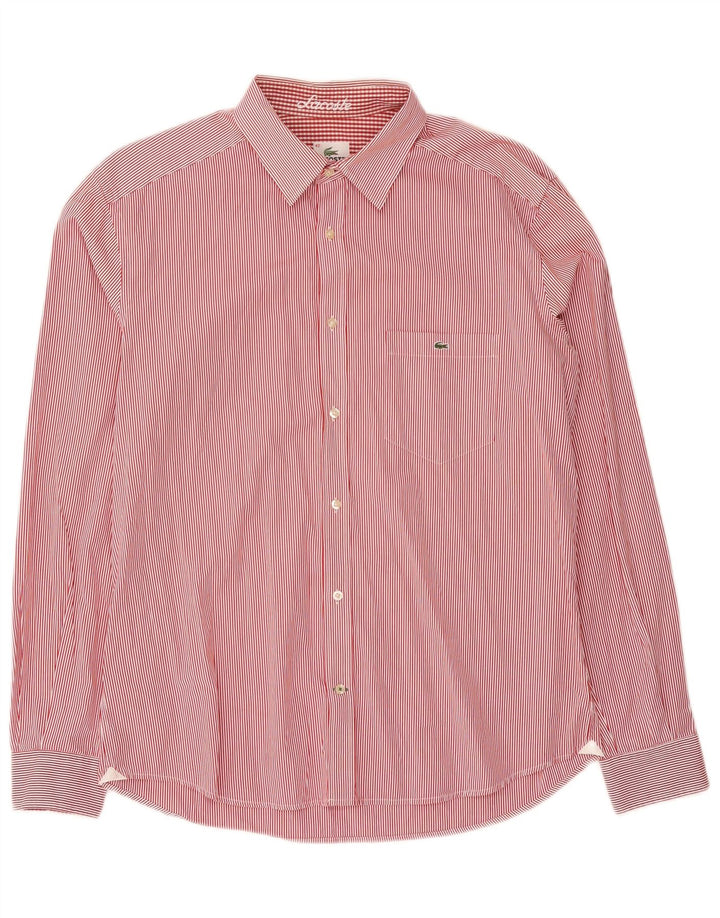 Lacoste Chemise Homme Taille 42 Grand Coton à Rayures Rouges