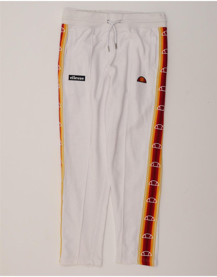 ELLESSE Pantalon de Survêtement Heritage Graphic Homme Large Blanc Colorblock