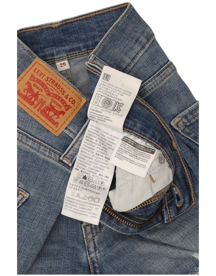 Levi's Short en Denim Déchiré W25 XS Femme Bleu Coton