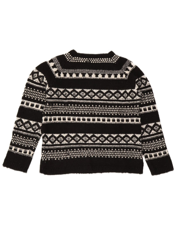 Zara Pull à col bateau pour fille 11-12 ans Noir Fair Isle