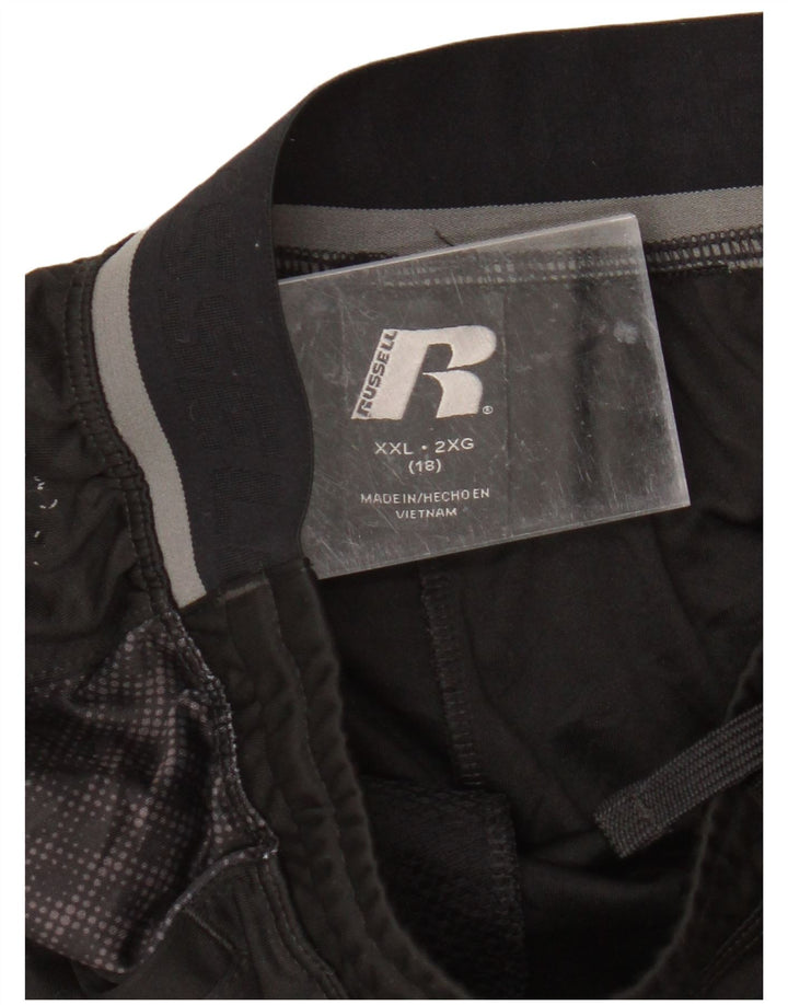 Russell Athletic Short de sport pour garçon 15-16 ans 2XL Noir Polyester