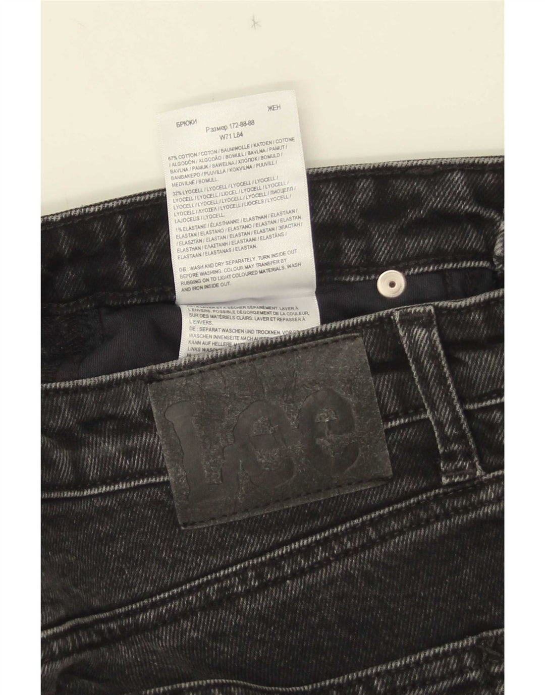 Lee Jean droit Carol femme W28 L28 coton noir