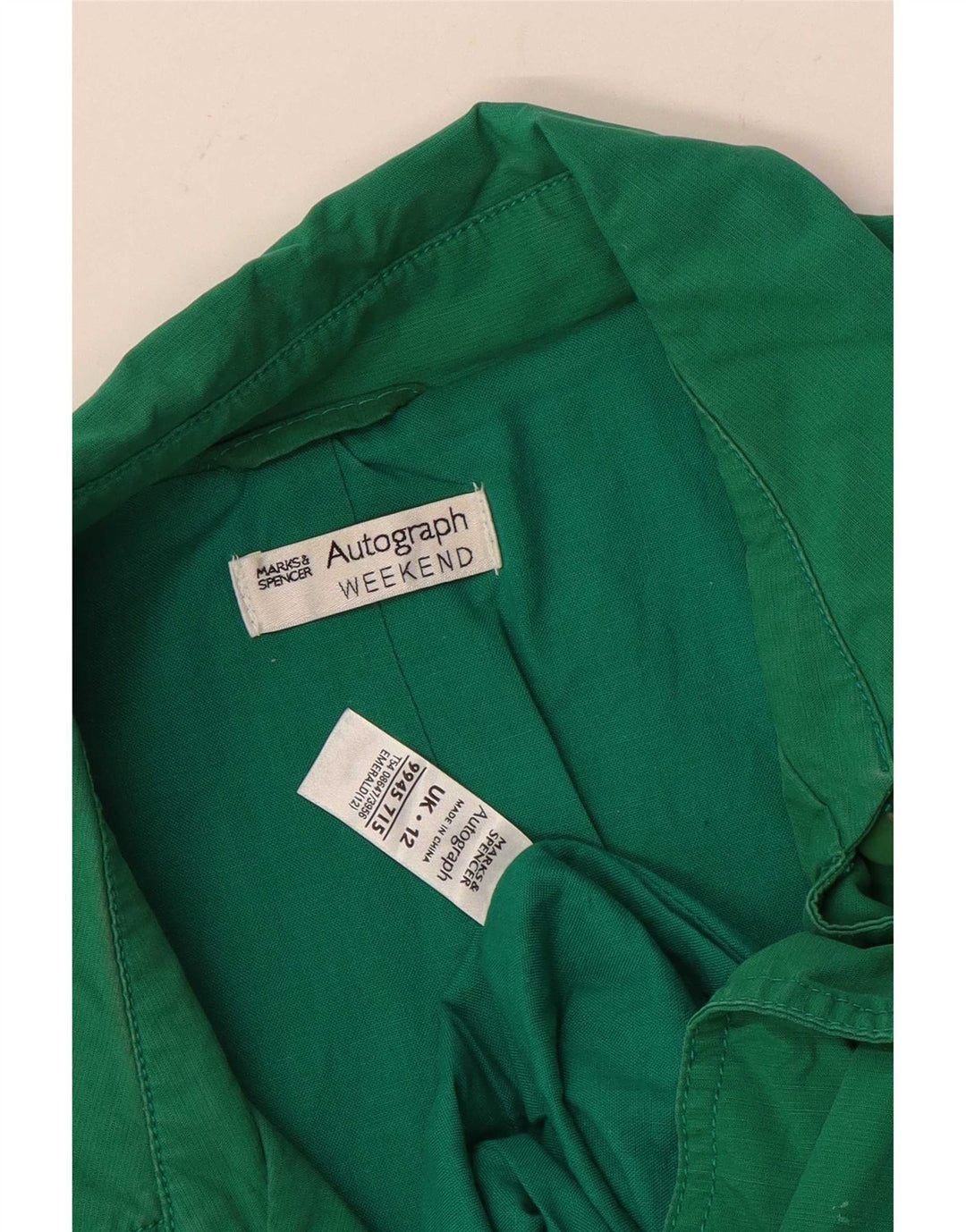 Marks & Spencer Trench court pour femme UK 12 coton vert moyen