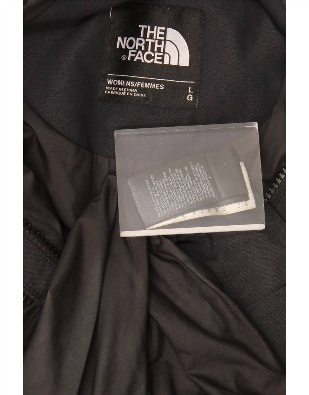 THE NORTH FACE Manteau coupe-vent à capuche pour femme UK 16 Large Noir Polyester