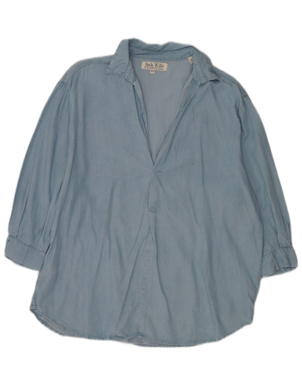 Jack Wills Chemise pull surdimensionnée à manches 3/4 pour femme UK 12 Bleu moyen