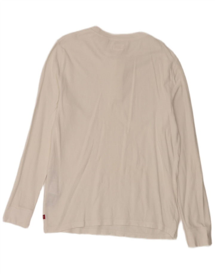 Levi's Top à Manches Longues Homme Blanc Moyen Coton