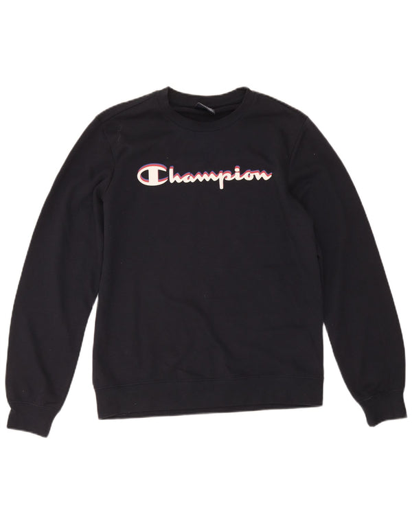 Champion Sweat-Shirt Graphique Garçon 13-14 Ans XL Bleu Marine Coton